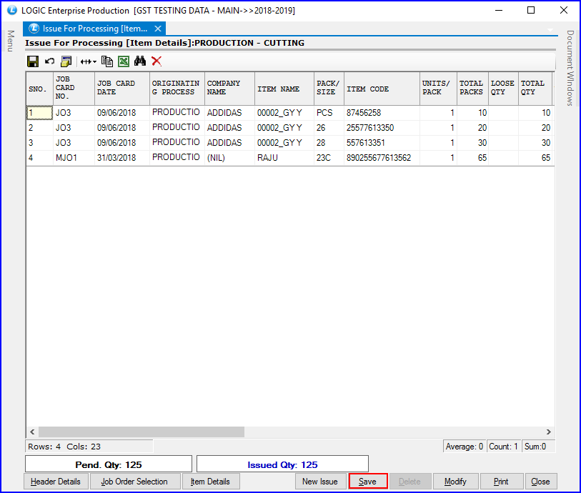 Issue For Processing - First Process-4